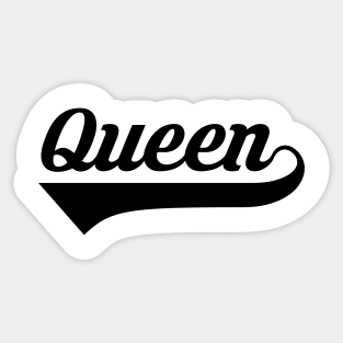 Queen Black and White (Outlined In White With Tail) Sticker